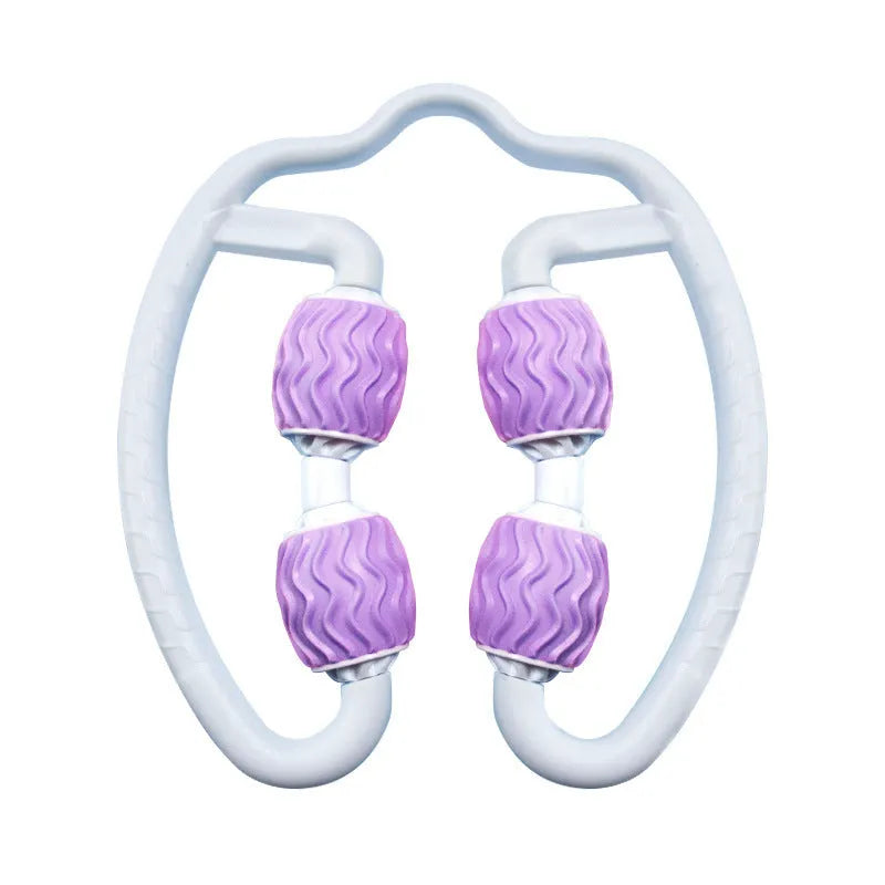 Purple annular silicone leg massage roller fitness equipment for muscle recovery