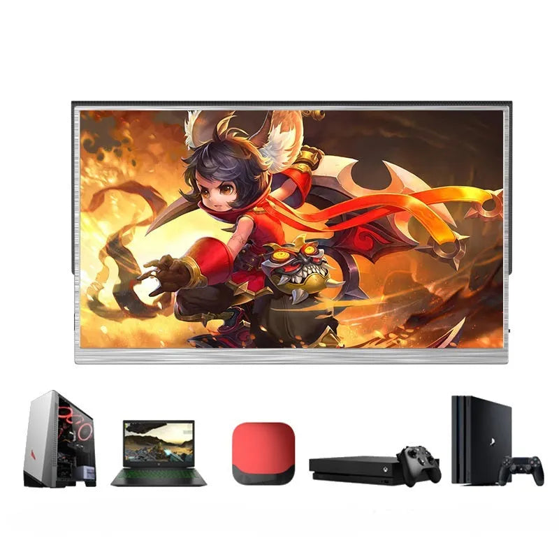 15-inch portable gaming monitor with ultra-thin design showing split screen display functionality