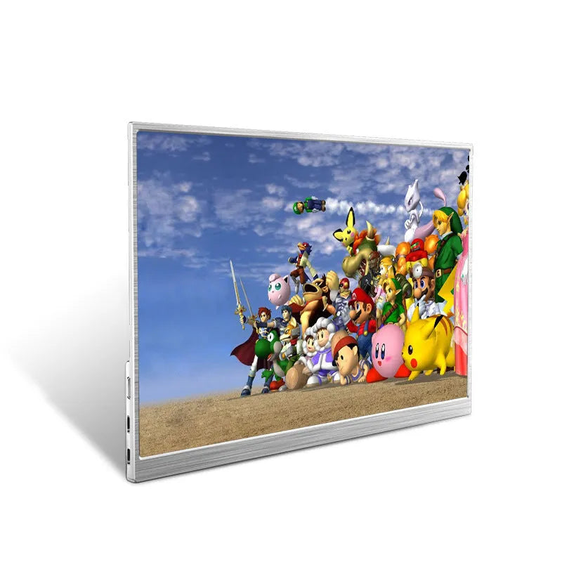 15-inch portable gaming monitor with ultra-thin design showing split screen display functionality