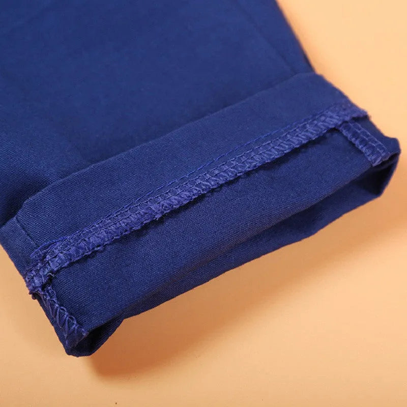 Boys' blue cotton casual suit set including turtleneck, vest, tie and trousers for toddler sizes