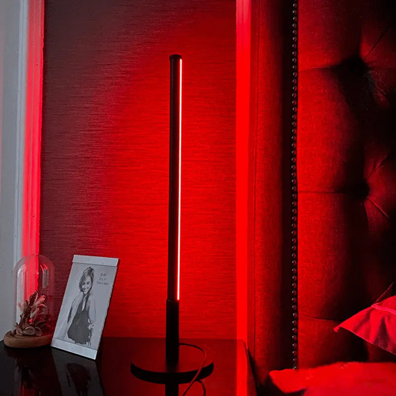 Minimalist Nordic design LED bedside table lamp with RGB colour changing and touch remote control