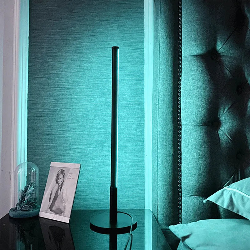 Minimalist Nordic design LED bedside table lamp with RGB colour changing and touch remote control
