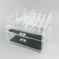 Clear acrylic cosmetic storage container organiser with foldable design