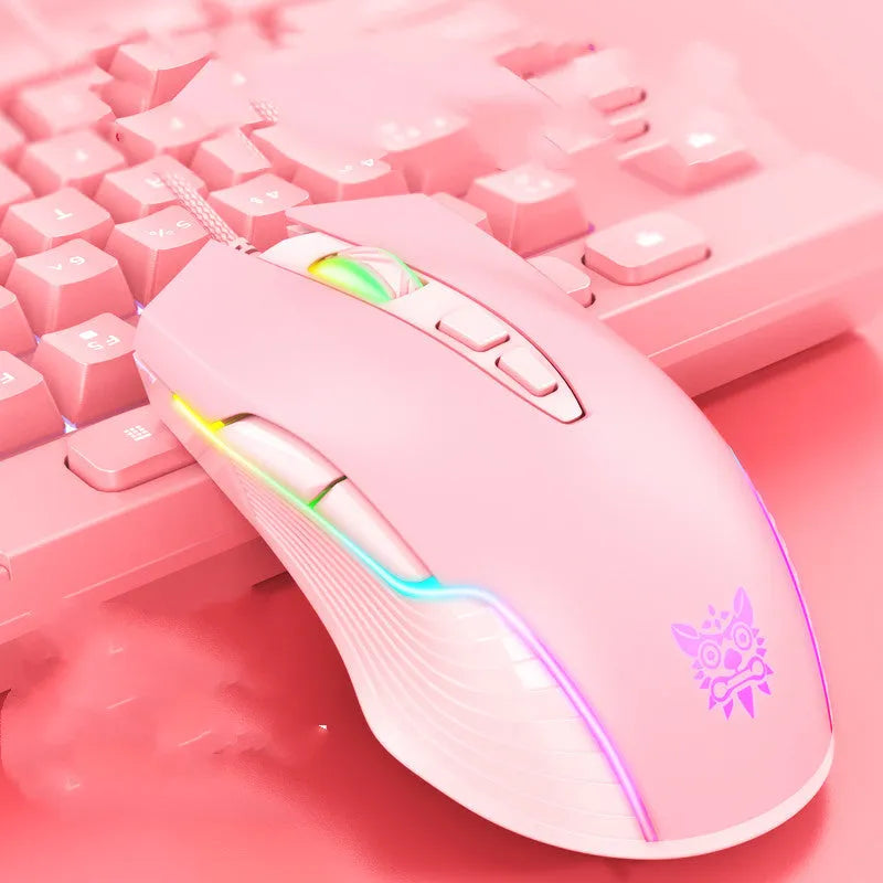 CW905 wired gaming mouse by This Hand with 6400 DPI optical sensor and RGB lighting in black
