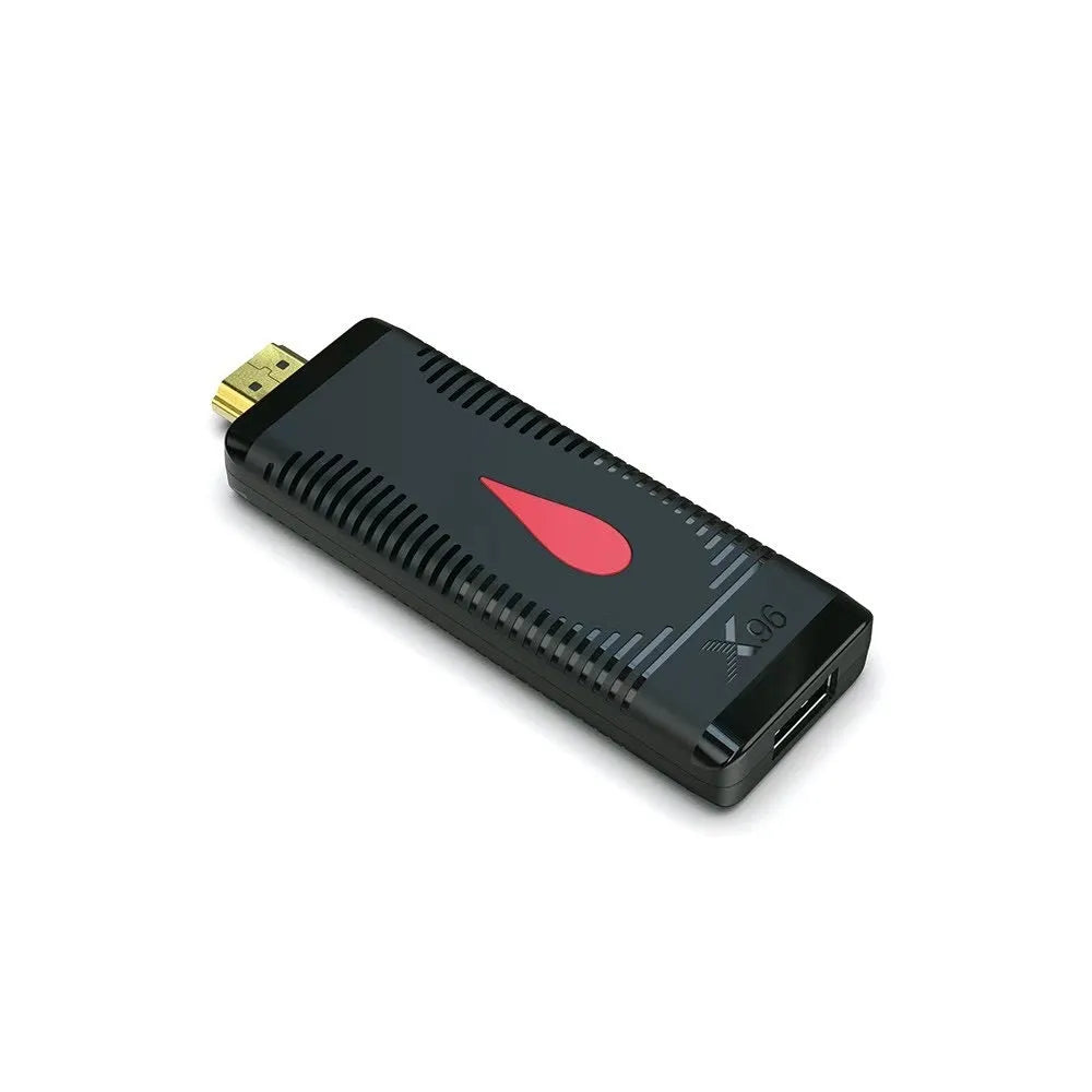 Android TV set-top box stick with remote control and cables for smart TV conversion