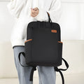 15.6-inch canvas laptop backpack in black, khaki, pink or off white with zip pockets and 36-55L capacity