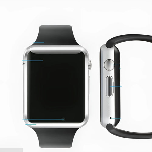 A1 Smart Watch with 1.54-inch touchscreen in black, silver, white, gold, pink, red, green or blue colour options