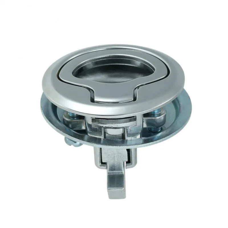 Stainless steel 316 pull ring deadlock round lock for industrial chassis cabinet, zinc alloy chrome plated, stainless steel colour