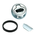 Stainless steel 316 pull ring deadlock round lock for industrial chassis cabinet, zinc alloy chrome plated, stainless steel colour