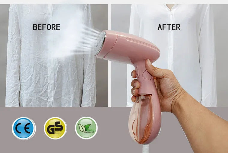 Sokany pink 1500W handheld steam ironing brush with EU power plug