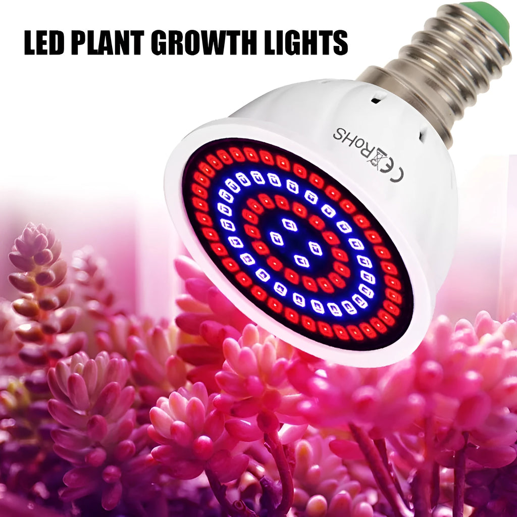 White LED plant grow light with 80 beads for indoor potted plant illumination