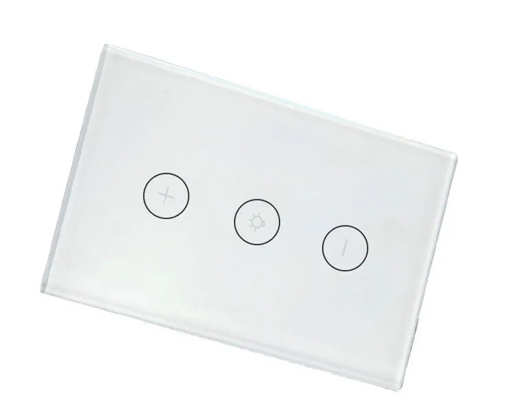 120 Type Wi-Fi smart dimmer switch with touch glass panel in black or white colour.