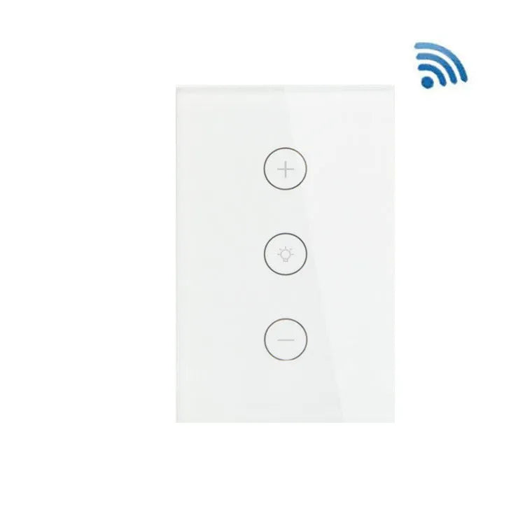 120 Type Wi-Fi smart dimmer switch with touch glass panel in black or white colour.