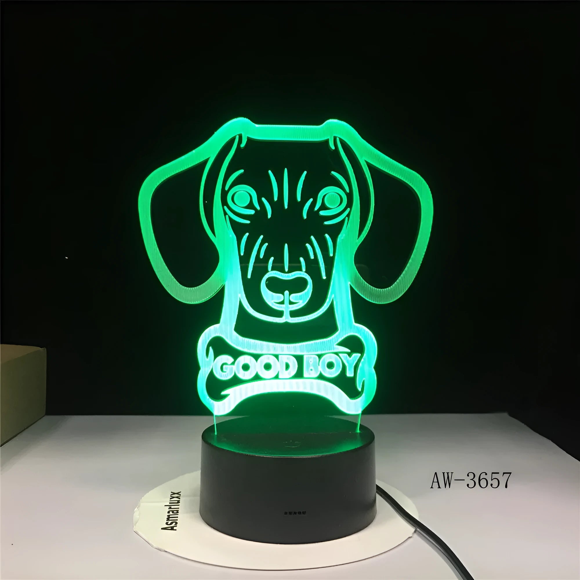 Gradient colour remote control LED table lamp with acrylic shade on black base