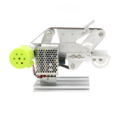 895 model fixed-angle desktop belt grinding and sharpening machine on a workbench.