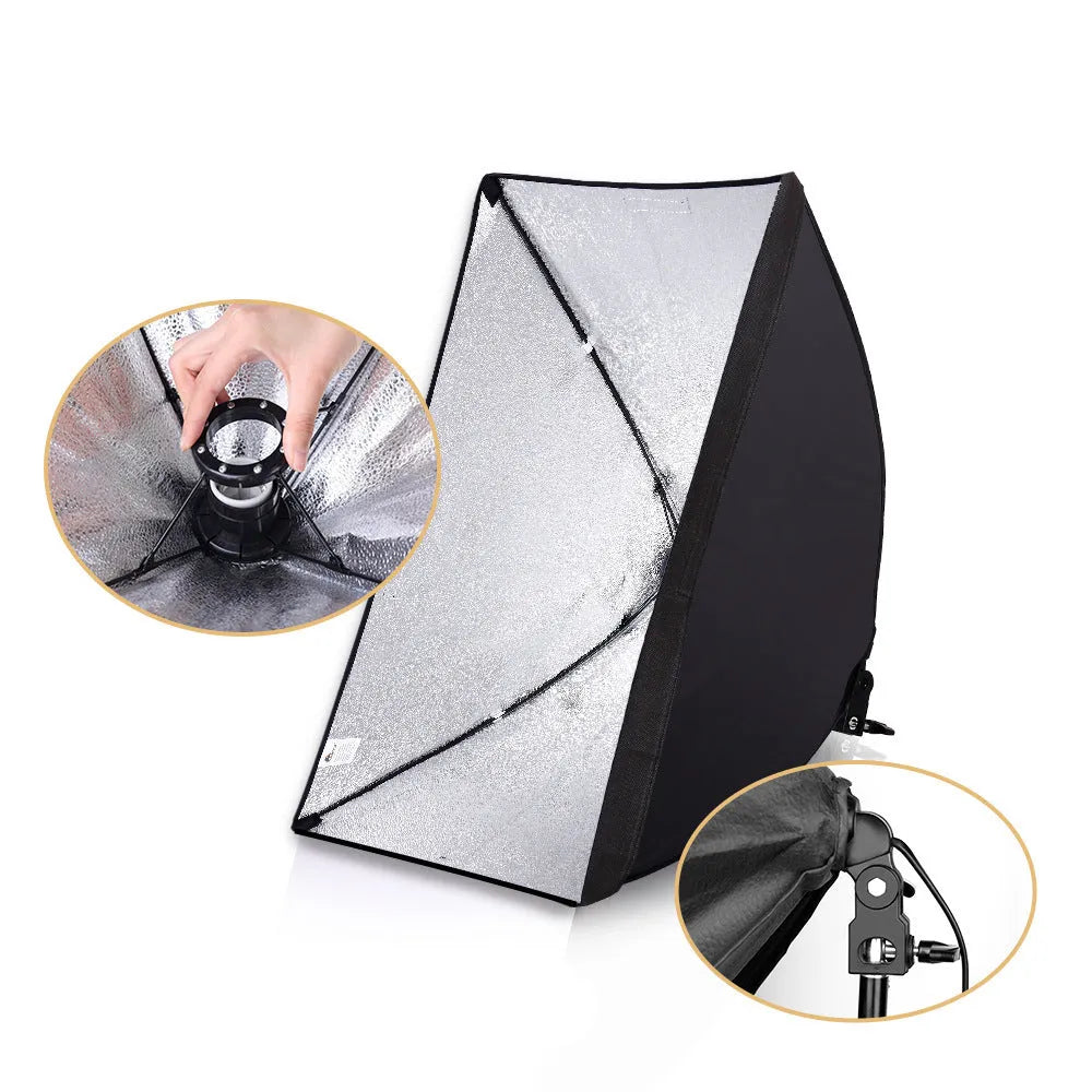 LIBEN photography lighting set with 2 metre stand and 50x70cm soft light cloth for iPhone portrait shooting