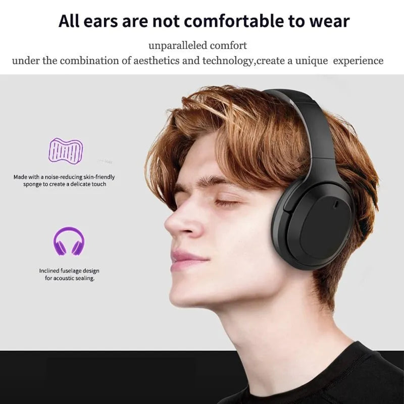 Black Gorsun E98 wireless over-ear Bluetooth headphones with padded headband and large ear cushions.