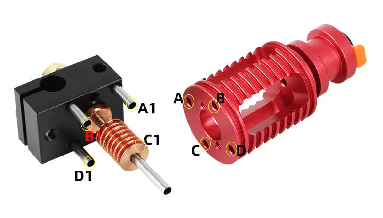 Upgraded Seal extruder with orange buckle and 0.4mm nozzle, Dragon Hotend ultra-precision extrusion head for 3D printer