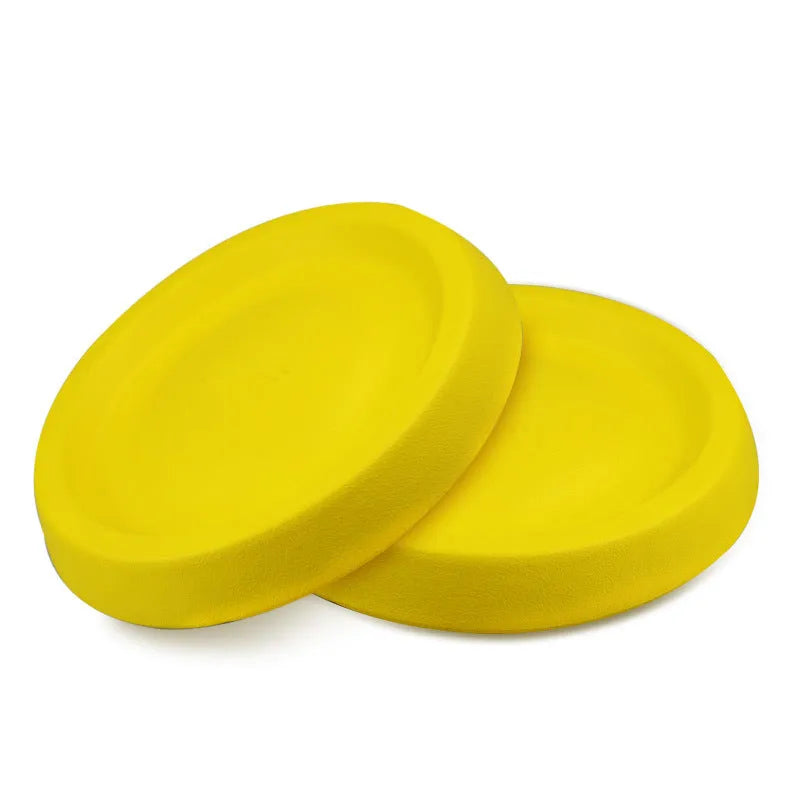 Yellow EVA plastic dog throwing toy for fetch training and bonding exercises