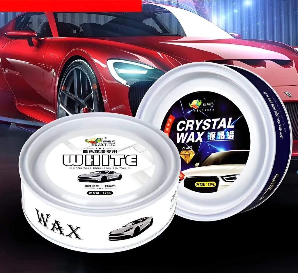 120ml solid car wax tin with sponge and towel for automobile paint scratch repair and crystal wax plating