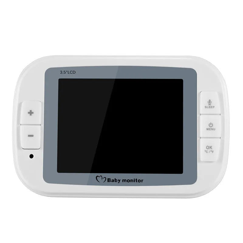 White wireless baby monitor with 3.5-inch screen and a separate UFO-style camera unit