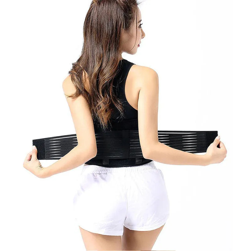 Self-heating waist protection belt with elastic cloth construction and magnetic support elements