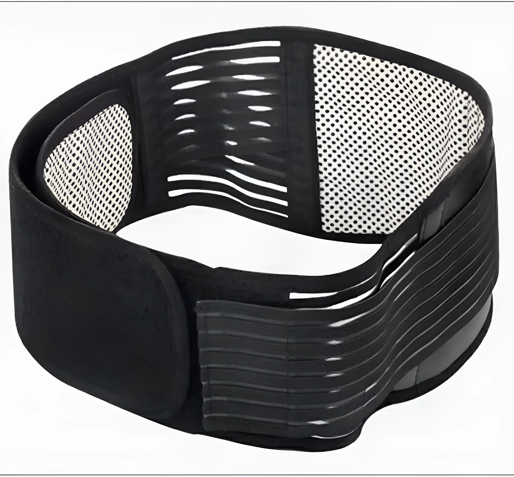 Self-heating waist protection belt with elastic cloth construction and magnetic support elements