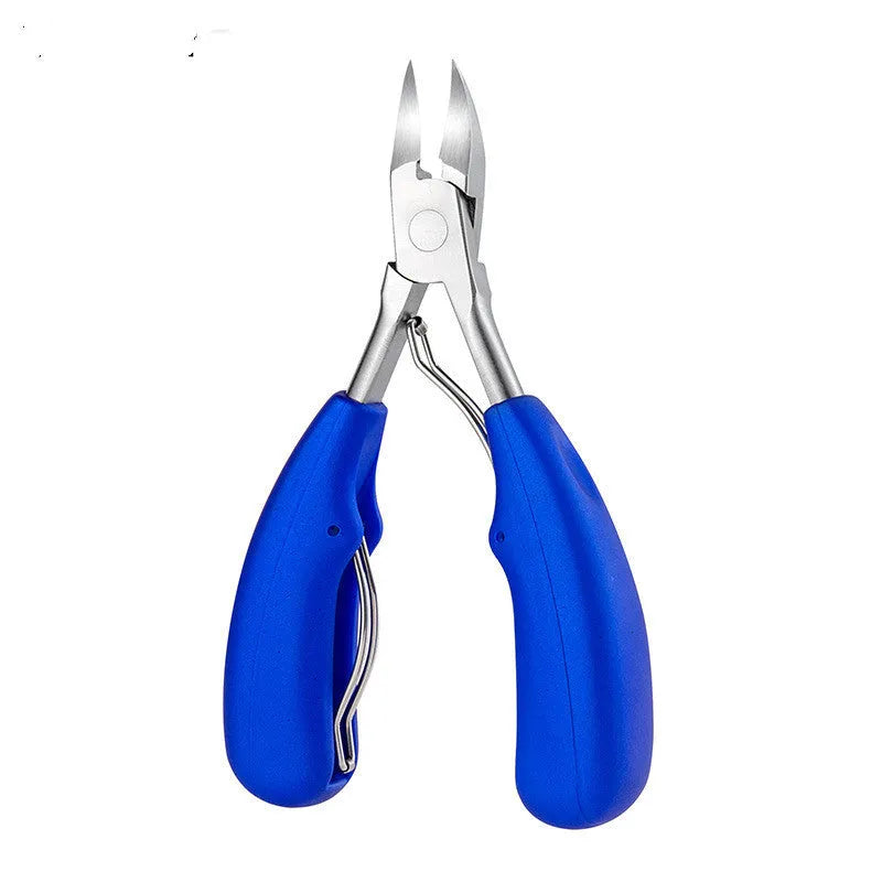 Stainless steel professional nail clipper set with dead skin scissors and coloured ABS handles