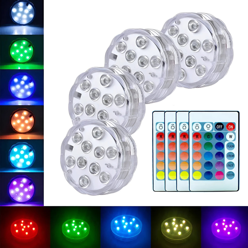 Circular waterproof decorative LED light with remote control for indoor and outdoor lighting