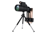 Cloth-covered 10x monocular civilian telescope for watching scenery, shown with universal clip and aluminium bracket option