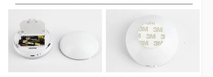 Wireless body sensing LED light for automatic night-time illumination in cabinets and hallways