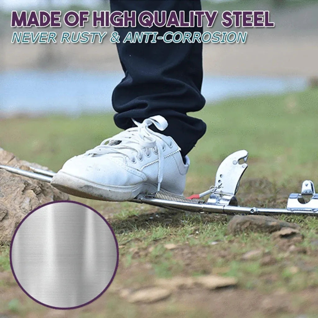 Automatic stainless steel sea rod holder with 32cm storage length and silver red finish