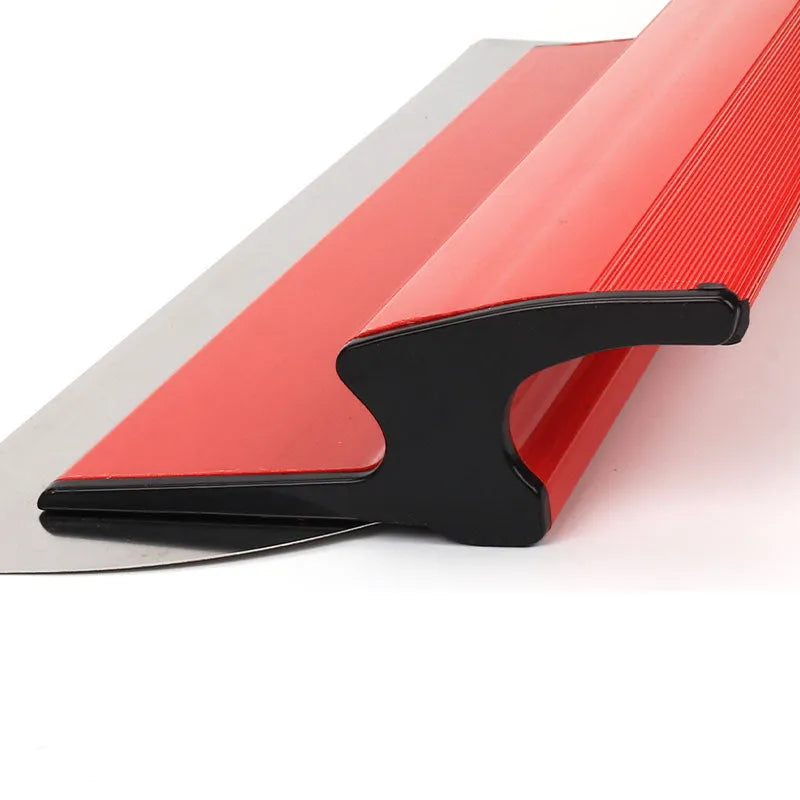 Red 40cm leveling scraper tool for wall putty and wallpaper paste application