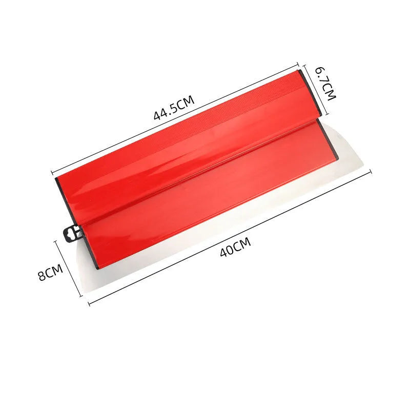 Red 40cm leveling scraper tool for wall putty and wallpaper paste application