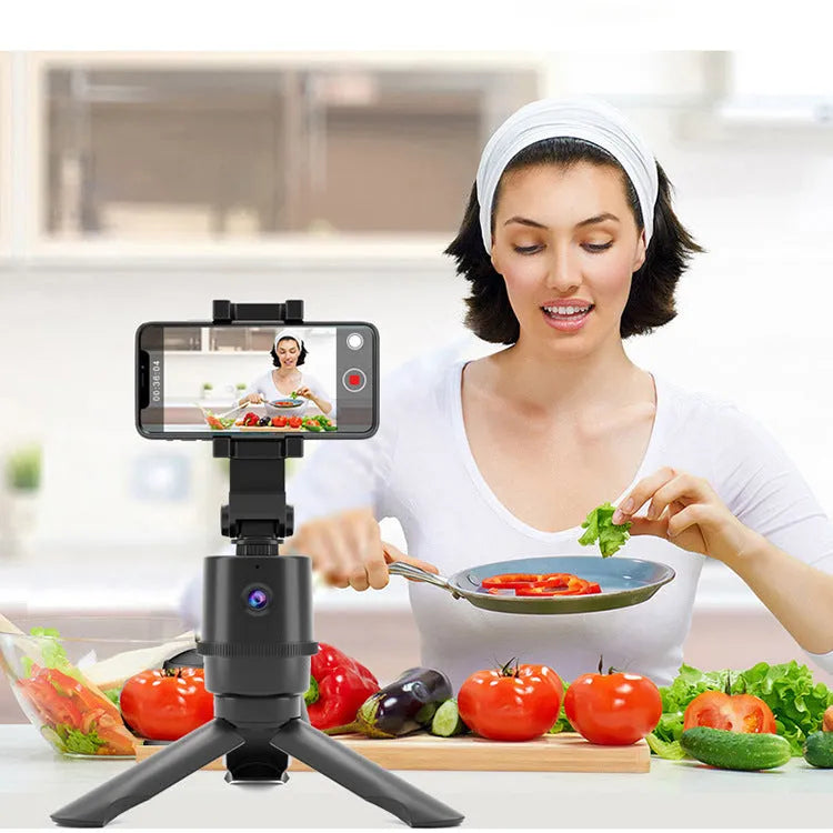 360-degree intelligent tracking pan tilt camera bracket for smartphones with AI face recognition