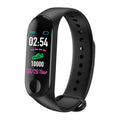 M3 smart bracelet with colour screen showing heart rate display on black wristband