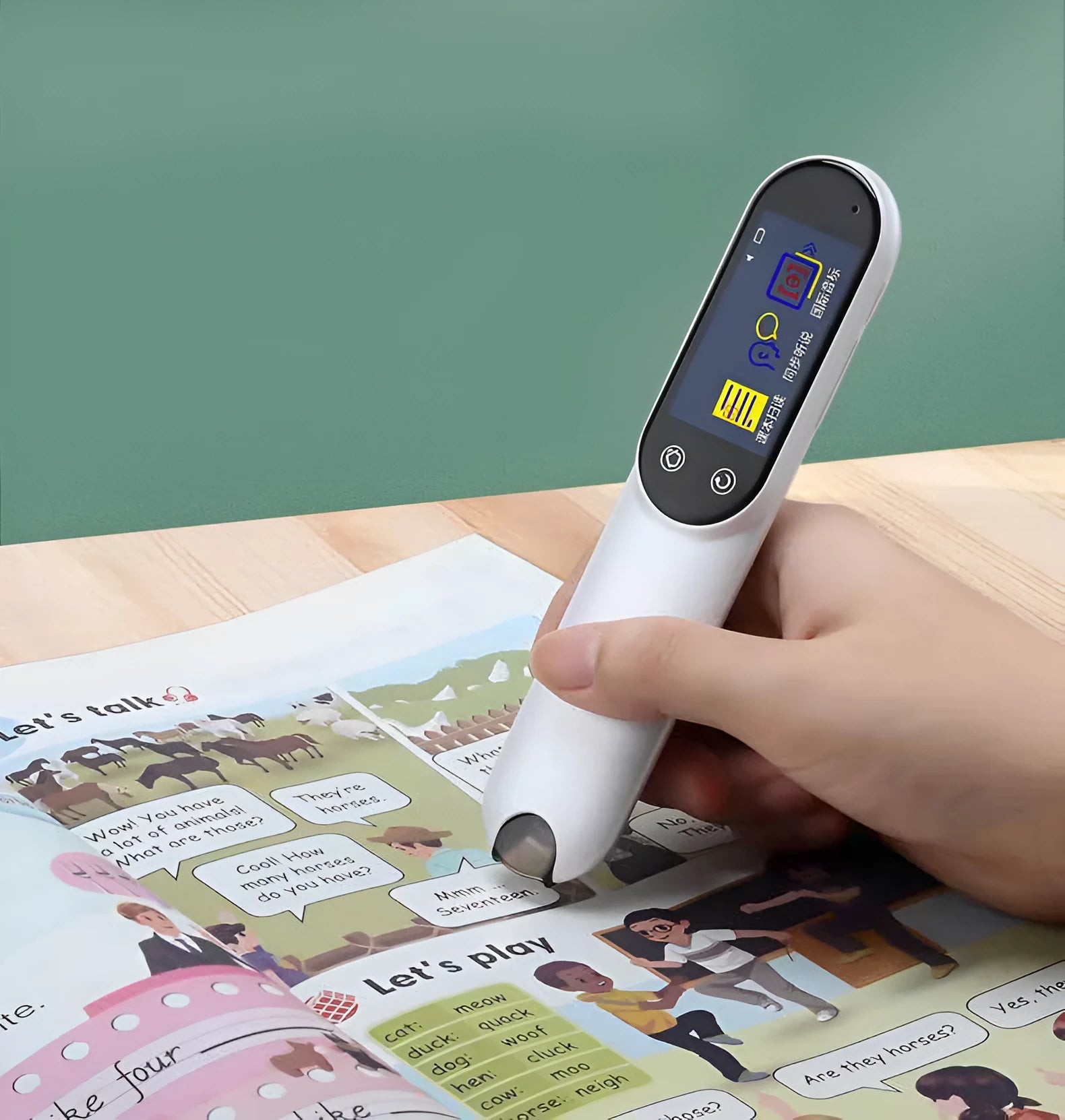 Pearl white smart scanning pen with 16GB storage for textbook translation and OCR