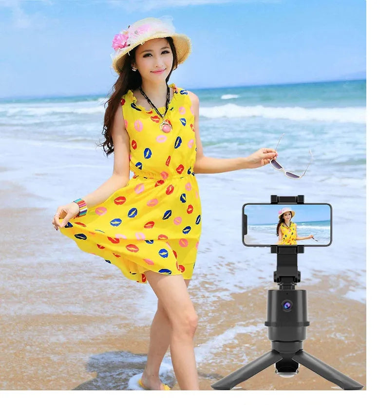 360-degree intelligent tracking pan tilt camera bracket for smartphones with AI face recognition