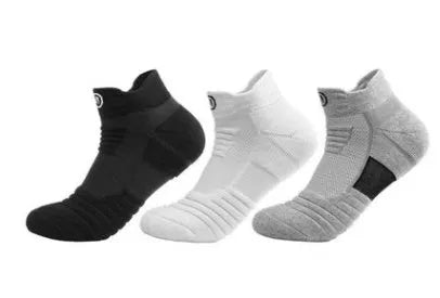 Elite Socks men's thickened towel bottom deodorant running socks in black grey white