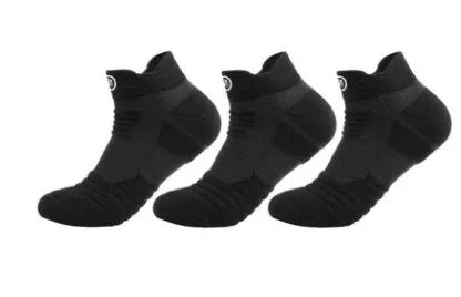 Elite Socks men's thickened towel bottom deodorant running socks in black grey white
