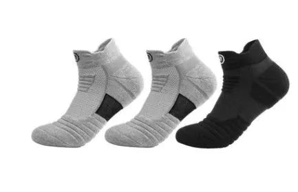 Elite Socks men's thickened towel bottom deodorant running socks in black grey white