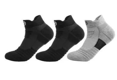 Elite Socks men's thickened towel bottom deodorant running socks in black grey white