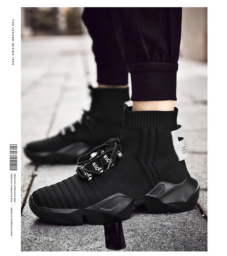 Men's black and white casual sports shoes with mesh lining available in sizes EU 39 to EU 47