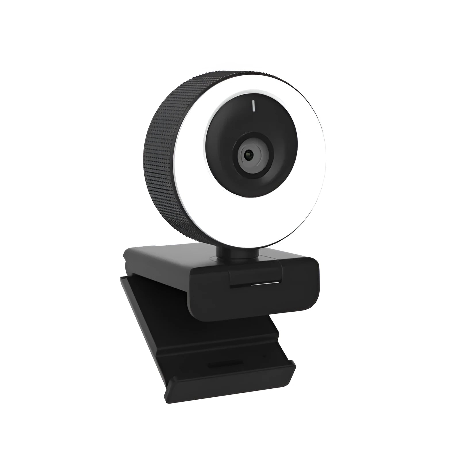 Black USB web camera for computer with 1080p resolution, built-in microphone, and magnetic privacy cover