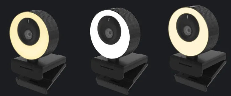 Black USB web camera for computer with 1080p resolution, built-in microphone, and magnetic privacy cover