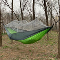 Anti-rollover nylon hammock with mosquito net option, 270x140cm or 300x200cm, 300kg load, blue green orange