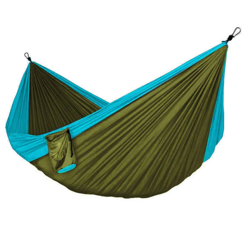 Anti-rollover nylon hammock with mosquito net option, 270x140cm or 300x200cm, 300kg load, blue green orange