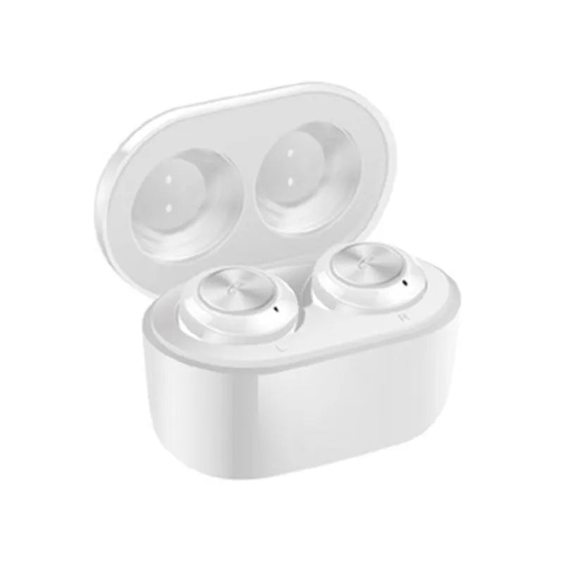 A6 wireless Bluetooth earbuds with noise cancellation in black or white colour options