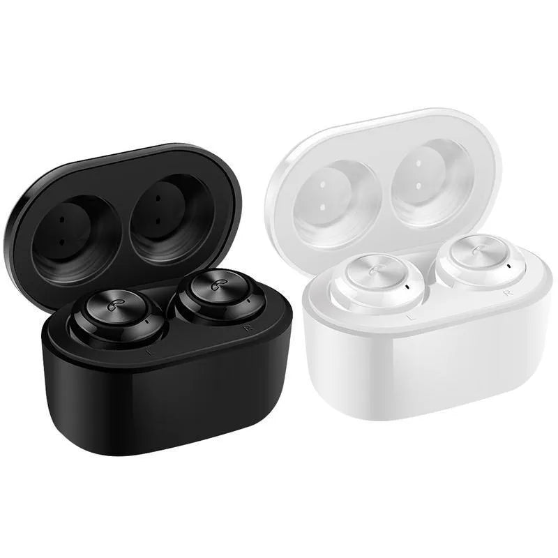 A6 wireless Bluetooth earbuds with noise cancellation in black or white colour options