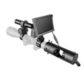 Black digital night vision goggles with 5-inch LCD display and infrared transmitter for 200m viewing range